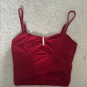 Elegant Red Women's Top with cutout